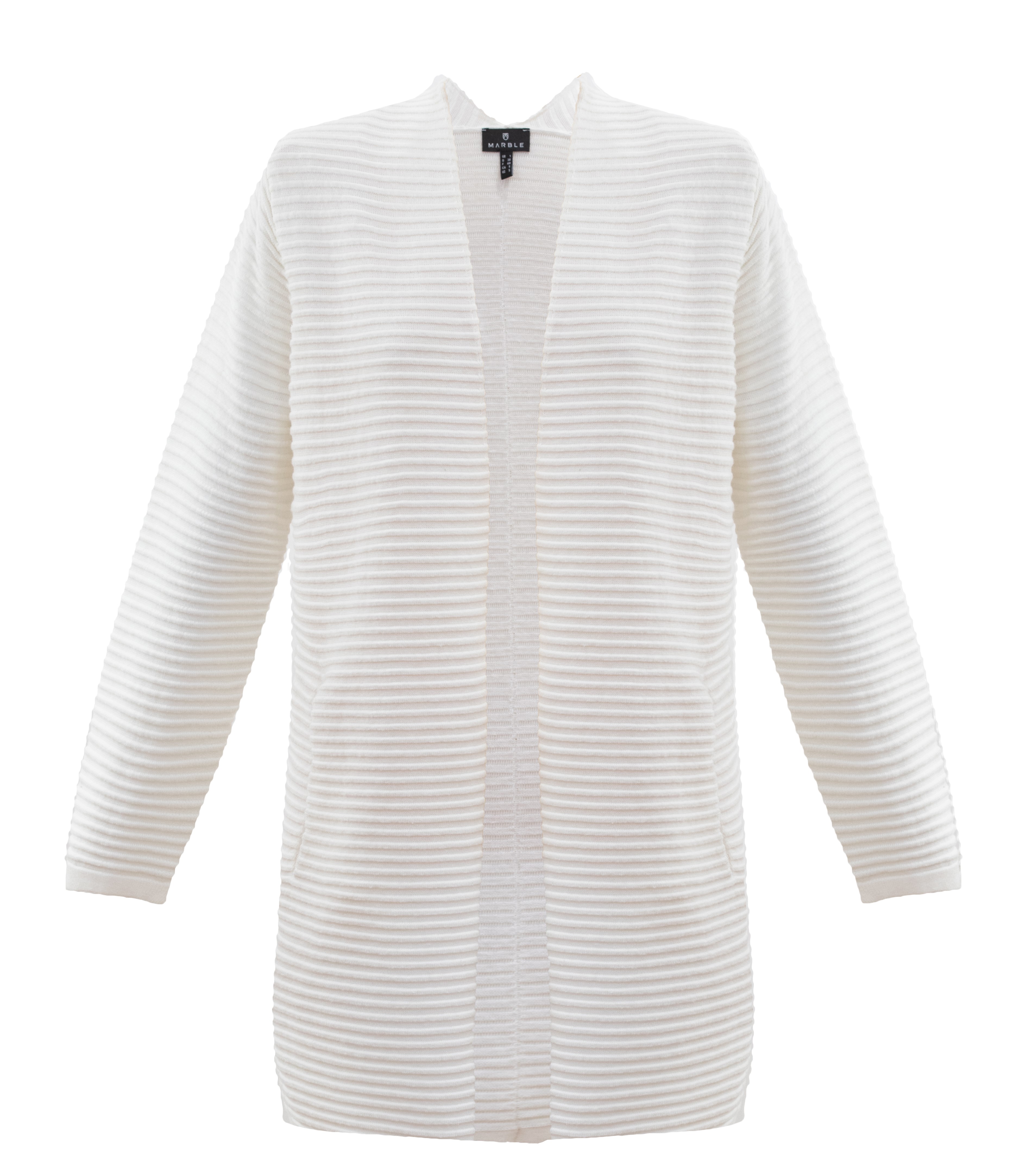 Cardigan coupe décontractée / mailles côtelées - 6386i - Marble Fashions